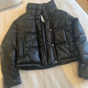 Abercrombie & Fitch Faux Leather Puffer